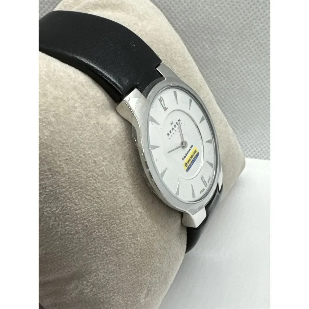 Skagen 433LSLB1 Women's Black Leather Analog Dial Quartz Wrist Watch JNA910
